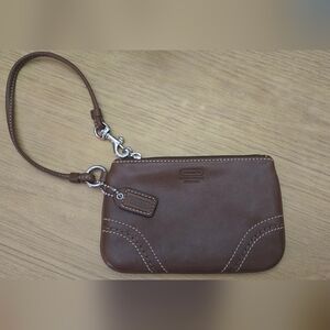 Coach Chocolate Leather Wristlet